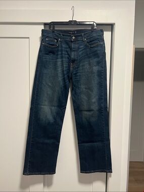 Abercrombie & Fitch Men's Indigo Baggy-Leg Jeans